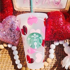Custom made Valentines lollipop reusable Starbucks cup.